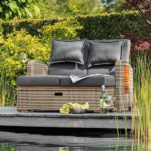 Bahia Tobago Reclining Chaise Lounge Brown & Gray - The Mattress Center (Fresno,CA)