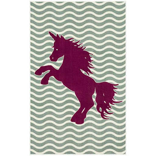 BARON 5' X 8', Area Rug, Horse, Sage Green/Fuchsia - The Mattress Center (Fresno,CA)