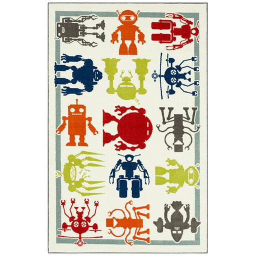 BARON 5' X 8', Area Rug, Robots, Multi/Ivory - The Mattress Center (Fresno,CA)