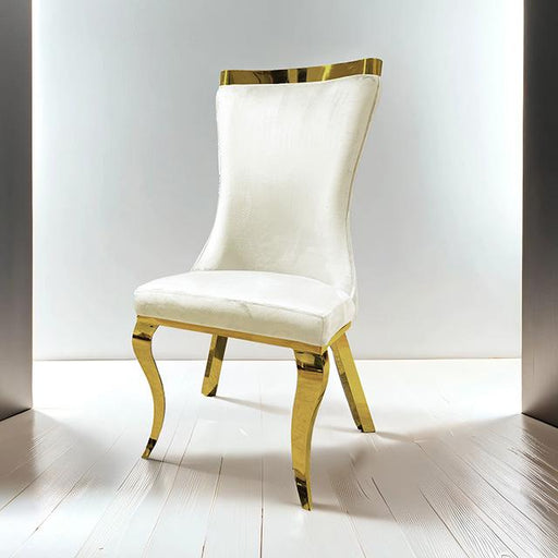 Basilicata Gold Chair (2/CTN) White, Gray, & Black - The Mattress Center (Fresno,CA)