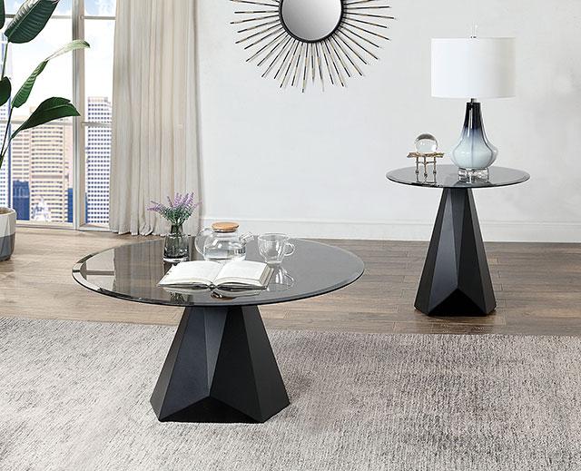 BISHOP End Table, Black/Gray - The Mattress Center (Fresno,CA)