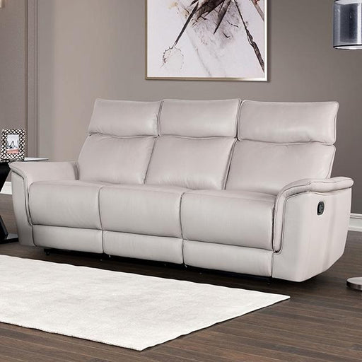 Bienne Sofa Manual Recliner White & Black - The Mattress Center (Fresno,CA)