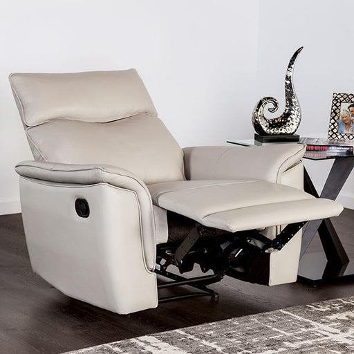 Bienne Recliner Chair White & Black - The Mattress Center (Fresno,CA)