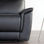 Bienne Sofa Manual Recliner White & Black - The Mattress Center (Fresno,CA)