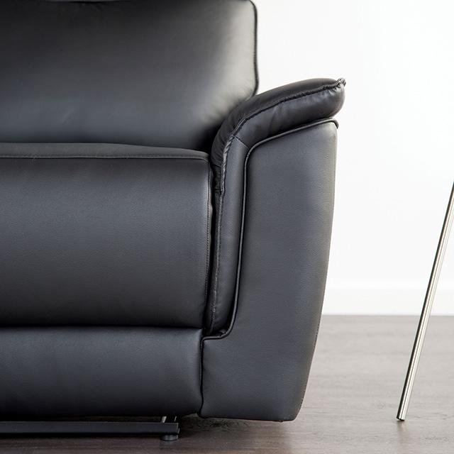 Bienne Sofa Manual Recliner White & Black - The Mattress Center (Fresno,CA)