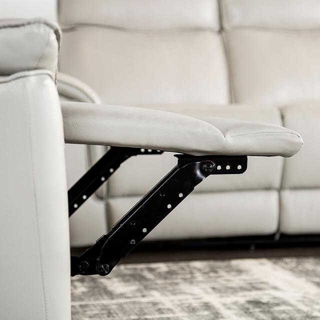 Bienne Sofa Manual Recliner White & Black - The Mattress Center (Fresno,CA)