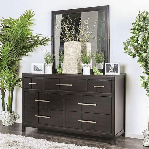 Berenice Dresser White, Gray, & Espresso - The Mattress Center (Fresno,CA)