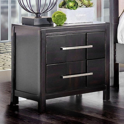 Berenice Espresso Night Stand White, Gray, & Espresso - The Mattress Center (Fresno,CA)