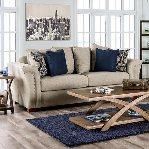 BELSIZE Sofa, Beige/Navy - The Mattress Center (Fresno,CA)