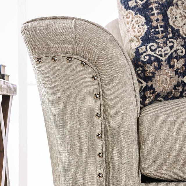 BELSIZE Sofa, Beige/Navy - The Mattress Center (Fresno,CA)