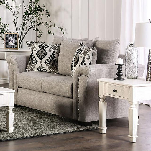 BELSIZE Loveseat Grey, Beige, & Choclate - The Mattress Center (Fresno,CA)