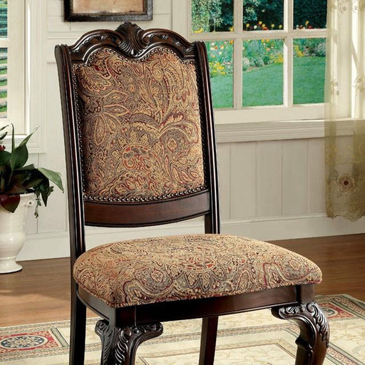 BELLAGIO Brown Cherry/Pattern Fabric Side Chair (2/CTN) - The Mattress Center (Fresno,CA)
