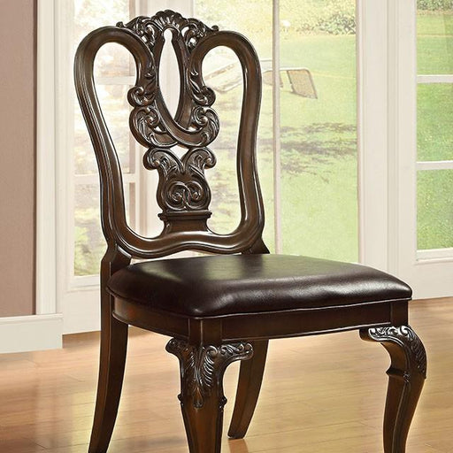 Bellagio Brown Cherry Wooden Side Chair (2/CTN) - The Mattress Center (Fresno,CA)