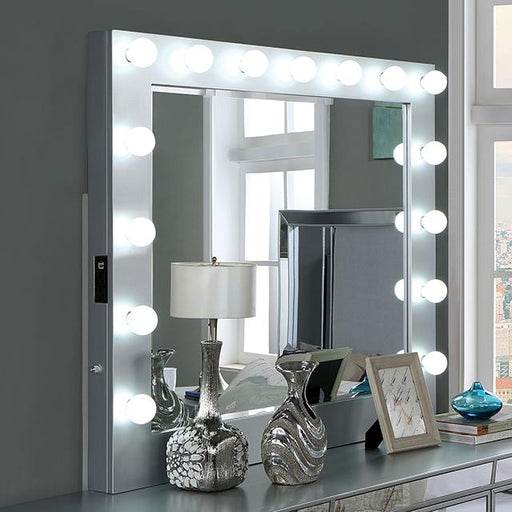 BELLADONNA Mirror w/ USB, Power, Light, Silver - The Mattress Center (Fresno,CA)