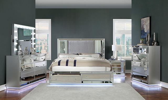 BELLADONNA Dresser w/ LED, Silver - The Mattress Center (Fresno,CA)