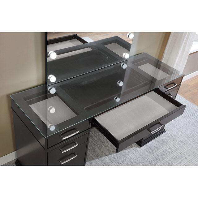 VALENTINA Vanity Set, Gray - The Mattress Center (Fresno,CA)