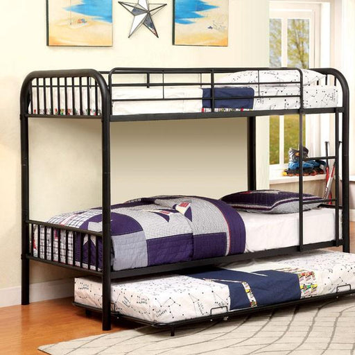 RAINBOW Black Metal Twin/Twin Bunk Bed - The Mattress Center (Fresno,CA)