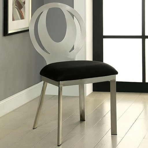 ORLA Silver/Black Side Chair (2/CTN) - The Mattress Center (Fresno,CA)