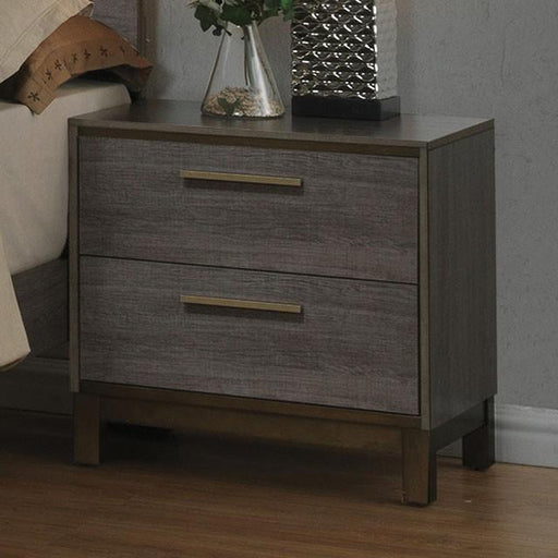 MANVEL Two-Tone Antique Gray Night Stand - The Mattress Center (Fresno,CA)