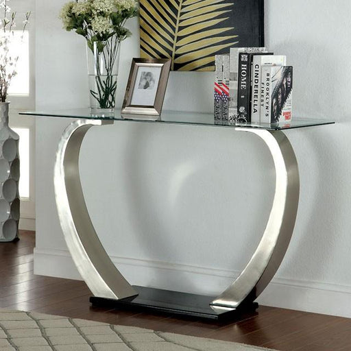 ROXO Satin Plated/Black Sofa Table - The Mattress Center (Fresno,CA)
