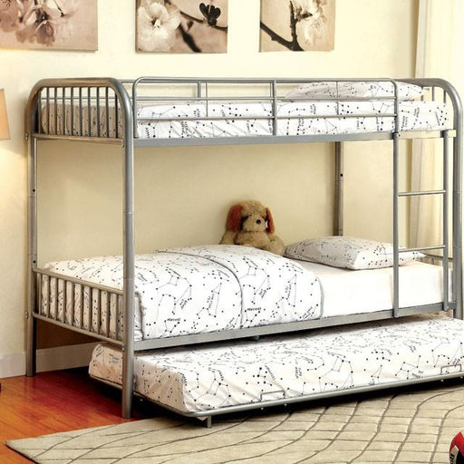 RAINBOW Silver Metal Twin/Twin Bunk Bed - The Mattress Center (Fresno,CA)