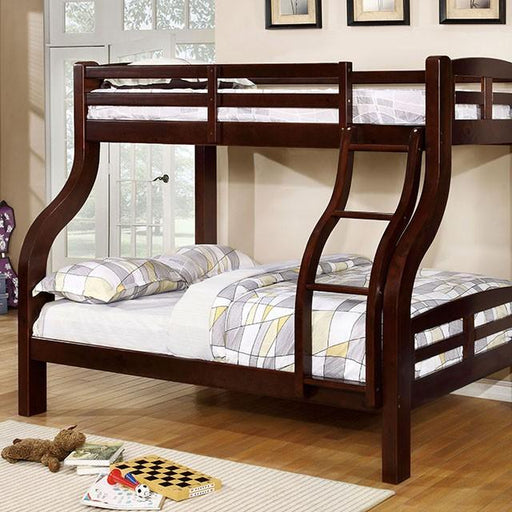 Solpine Espresso Twin/Full Bunk Bed - The Mattress Center (Fresno,CA)