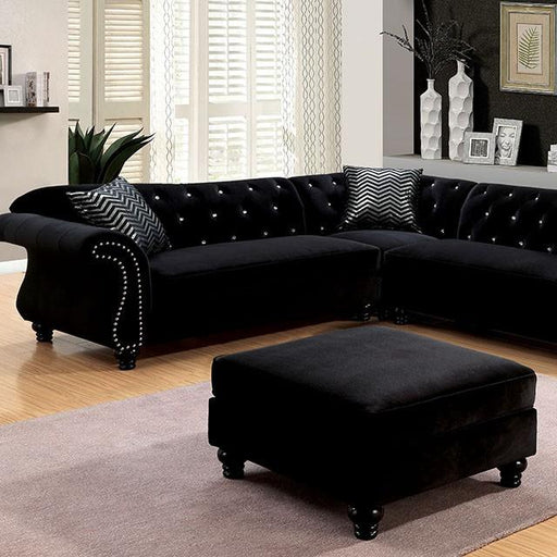 JOLANDA II Black Sectional, Black - The Mattress Center (Fresno,CA)