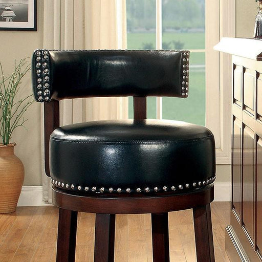 SHIRLEY Dark Oak/Black 24" Bar Stool - The Mattress Center (Fresno,CA)