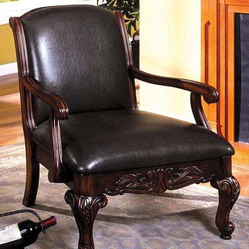 Sheffield Antique Dark Cherry Accent Chair - The Mattress Center (Fresno,CA)