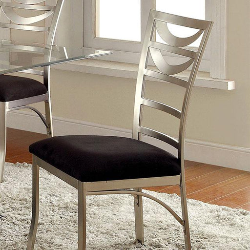 ROXO Silver/Black Side Chair (2/CTN) - The Mattress Center (Fresno,CA)