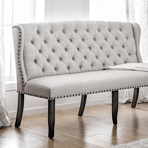 SANIA 3-Seater Loveseat Bench, Ivory - The Mattress Center (Fresno,CA)