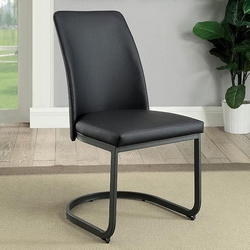 Saskia Dark Gray/Black Side Chair (2/CTN) - The Mattress Center (Fresno,CA)