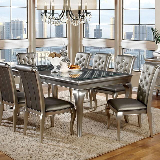 Amina Champagne Dining Table - The Mattress Center (Fresno,CA)
