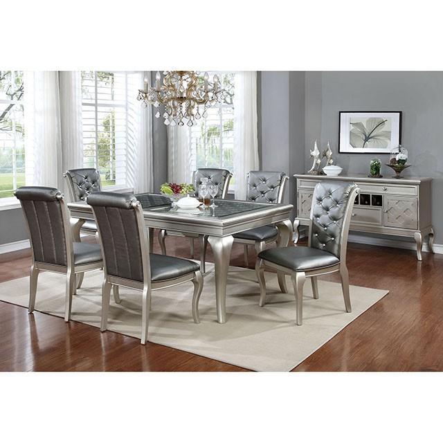 Amina Champagne Dining Table - The Mattress Center (Fresno,CA)