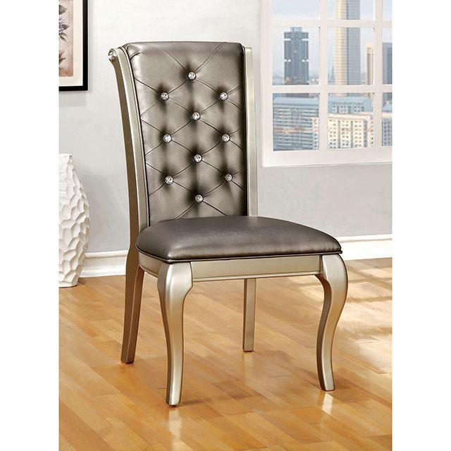 Amina Champagne Dining Table - The Mattress Center (Fresno,CA)