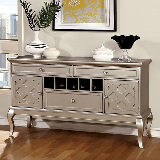 Amina Champagne Dining Table - The Mattress Center (Fresno,CA)