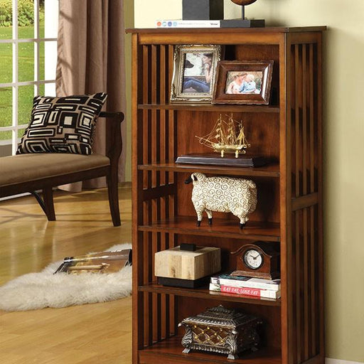 Valencia I Antique Oak Media Shelf - The Mattress Center (Fresno,CA)