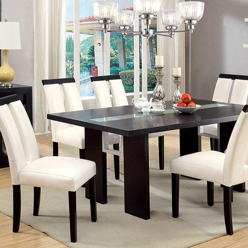 Luminar Black Glass-Insert Dining Table - The Mattress Center (Fresno,CA)