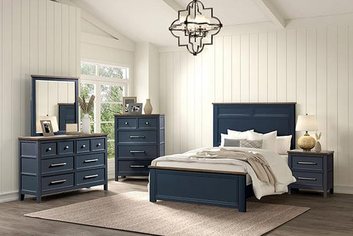 Bed Pinetop Blue & White - The Mattress Center (Fresno,CA)