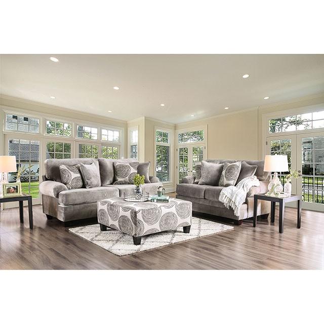 Bonaventura Gray/Pattern Ottoman - The Mattress Center (Fresno,CA)