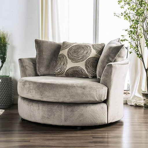 Bonaventura Gray/Pattern Swivel Chair - The Mattress Center (Fresno,CA)