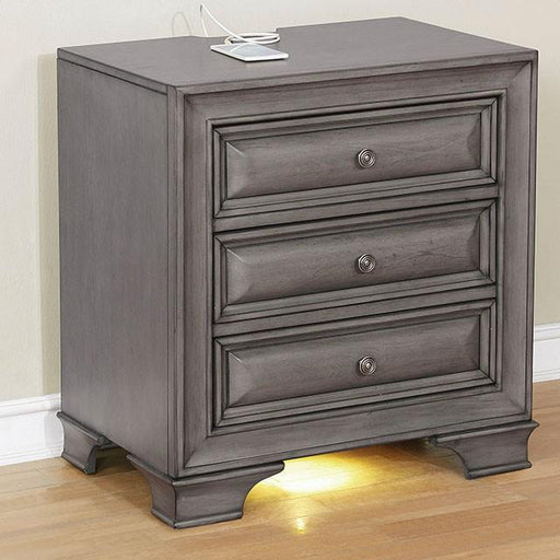 Brandt Gray Night Stand - The Mattress Center (Fresno,CA)