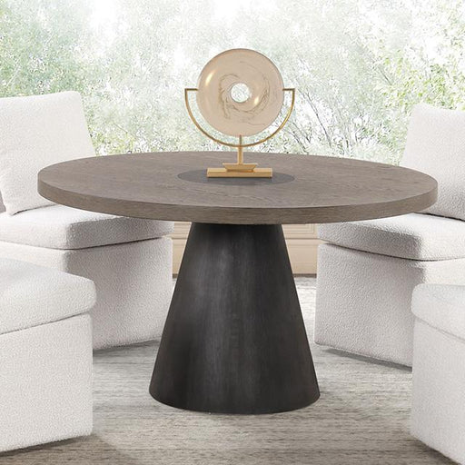 Broager 5 Pc Dining Table Set (White Caster Chairs) Rustic Oak - The Mattress Center (Fresno,CA)