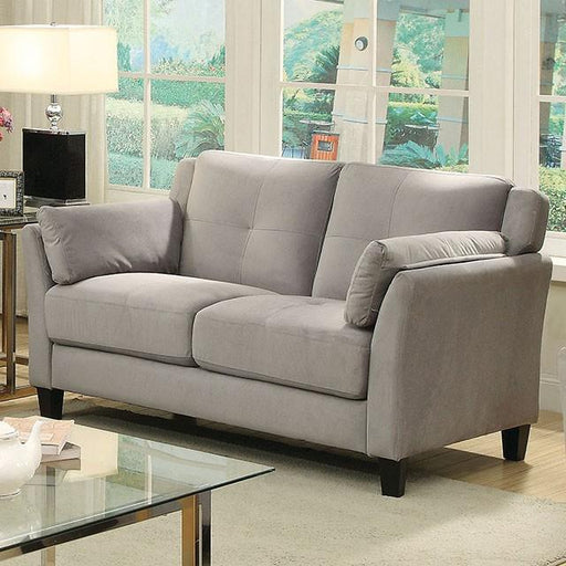 YSABEL Warm Gray Love Seat, Warm Gray (K/D) - The Mattress Center (Fresno,CA)