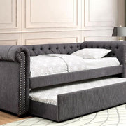 LEANNA Gray Daybed w/ Trundle, Gray - The Mattress Center (Fresno,CA)