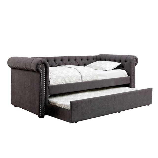 LEANNA Gray Full Daybed w/ Trundle, Gray - The Mattress Center (Fresno,CA)