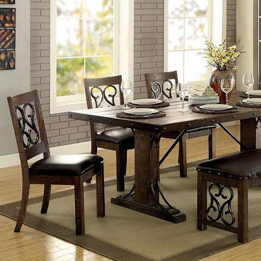 PAULINA Rustic Walnut Dining Table - The Mattress Center (Fresno,CA)
