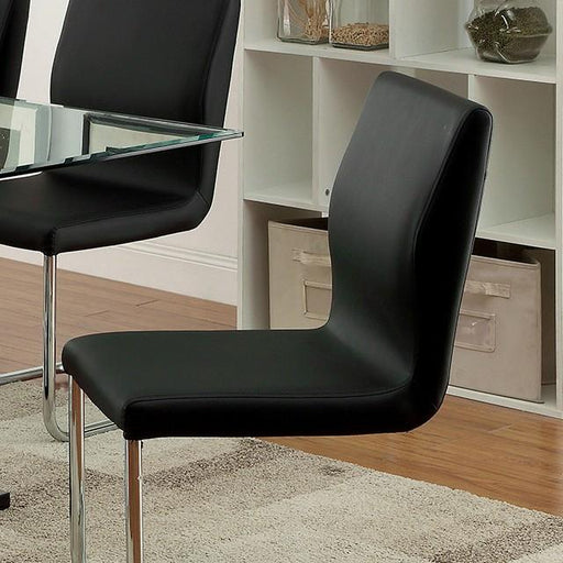 LODIA I Black/Silver Side Chair - The Mattress Center (Fresno,CA)