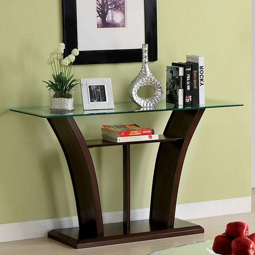 MANHATTAN IV Dark Cherry Sofa Table, Brown Cherry - The Mattress Center (Fresno,CA)
