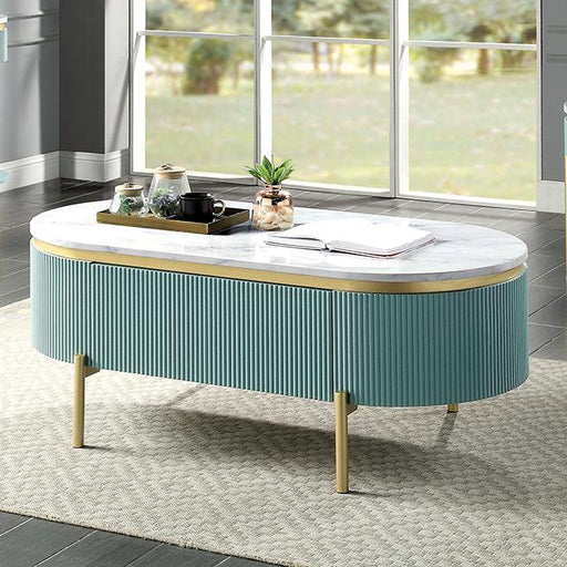 KOBLENZ Coffee Table, Light Teal - The Mattress Center (Fresno,CA)
